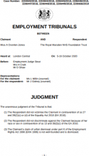 Miss E Greenwood Vs North Staffordshire Combined NHS   Others- 1304761.2020 Judgment